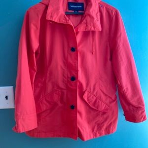 Women’s Small Coral Land’s End Spring Rain Jacket